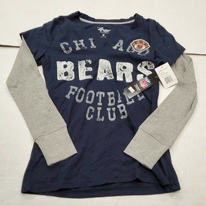 NWT Chicago Bears Long Sleeve Blue Gray Shirt Top Women’s Medium New With Tags